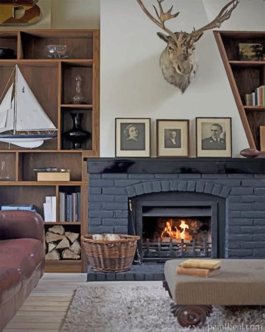 Classy Fireplace Painting By Numbers Kits
