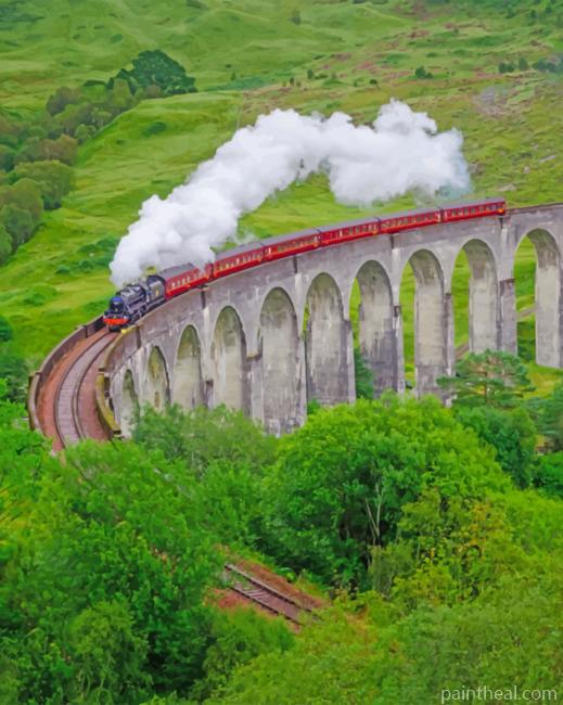 Glenfinnan Viaduct Scotland Painting By Numbers Kits