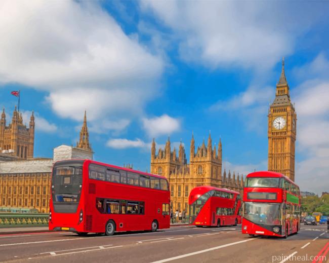 London Bus Double Decker Painting By Numbers Kits