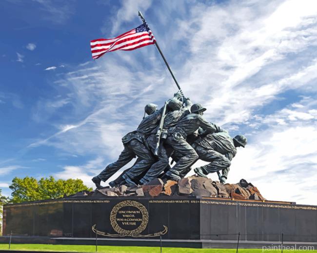 Iwo Jima Memorial Painting By Numbers Kits