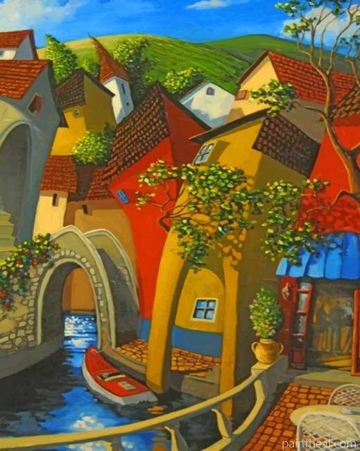 Weird Houses Painting By Numbers Kits