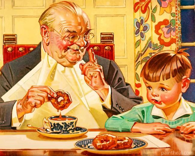 Grandfather And Grandson Painting By Numbers Kits