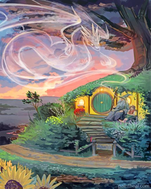 Aesthetic Hobbit House Painting By Numbers Kits