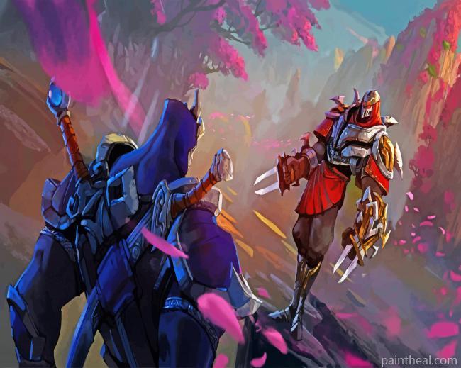 Shen And Zed League Of Legends Painting By Numbers Kits