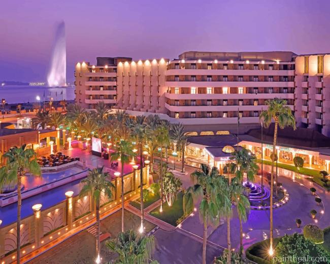 Jeddah At Night Painting By Numbers Kits