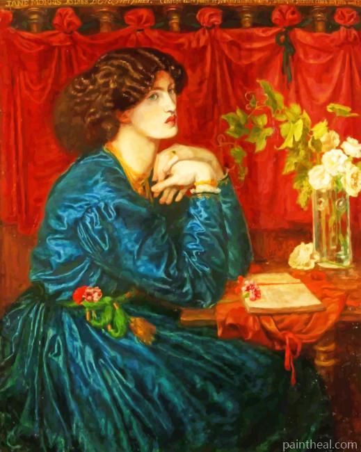 Jane Morris The Blue Silk Dress Painting By Numbers Kits