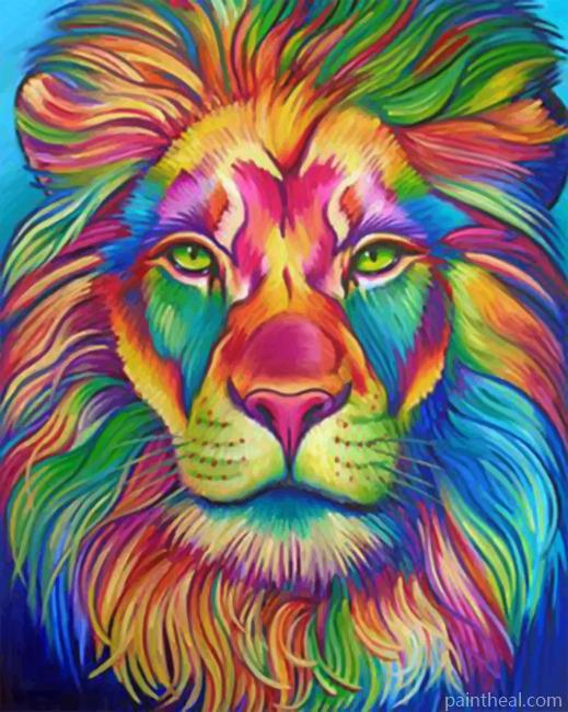 Colorful Lion Animal Painting By Numbers Kits