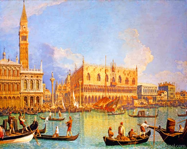 Canaletto Veduta Del Palazzo Ducale Painting By Numbers Kits
