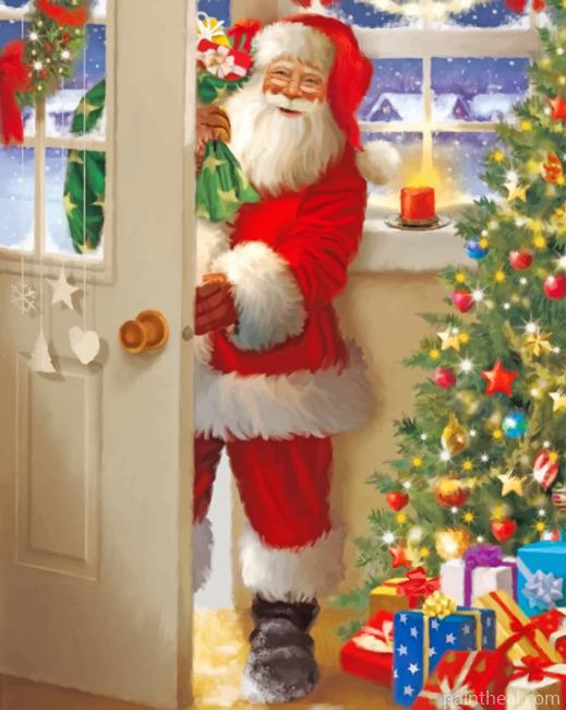 Santa Claus Sneaking In Painting By Numbers Kits