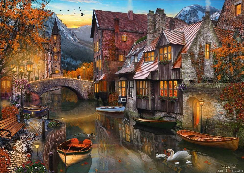 Glasgow Autumn Canal Painting By Numbers Kits