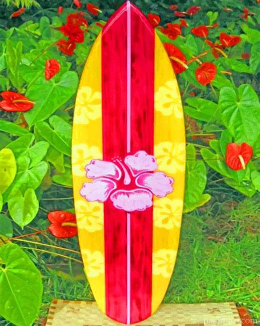 Yellow Surfboard Painting By Numbers Kits