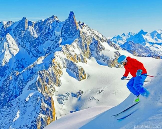Ski Mountain Painting By Numbers Kits