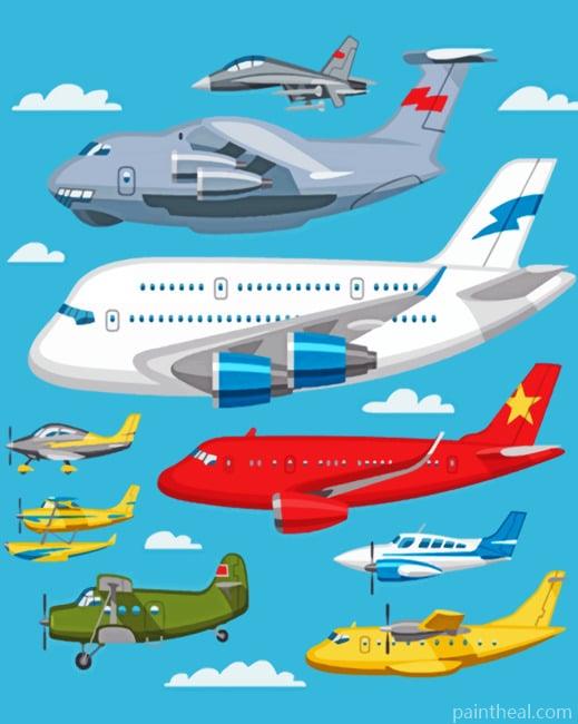 Aeroplanes Painting By Numbers Kits