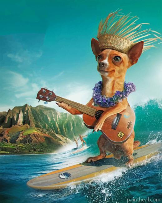 Surfer Dog Painting By Numbers Kits