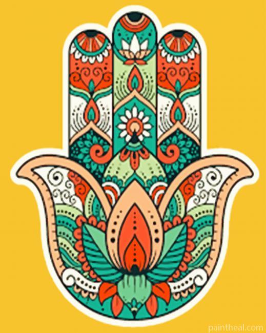 Floral Hamsa Painting By Numbers Kits