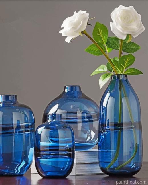 Blue Flower Vase Painting By Numbers Kits