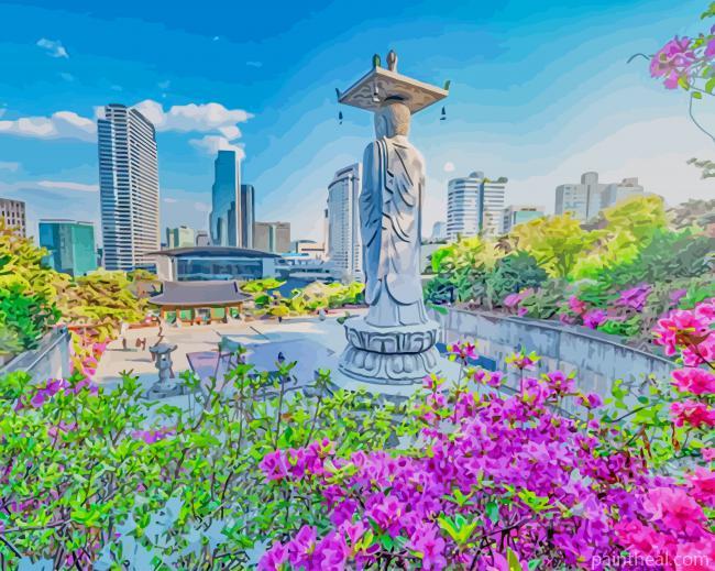 South Korea Bongeunsa Painting By Numbers Kits