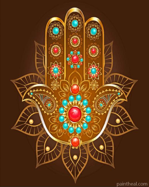 Aesthetic Yellow Hamsa Painting By Numbers Kits