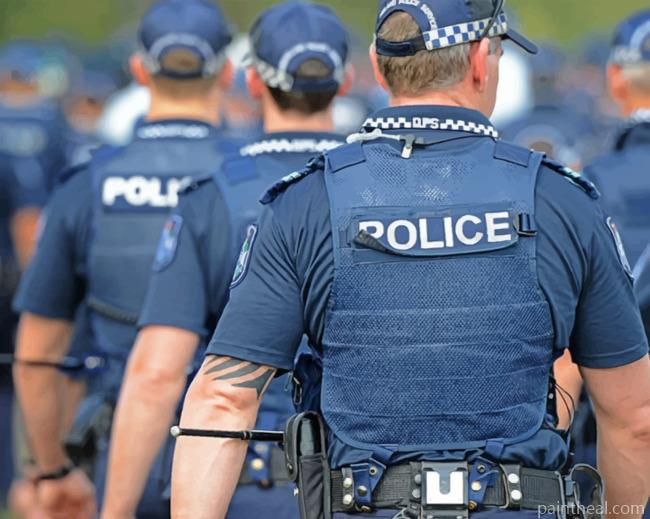 Police Men Painting By Numbers Kits