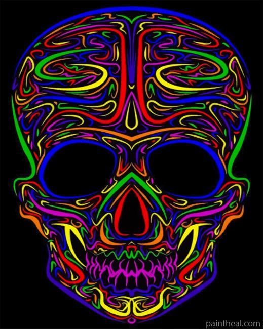 Colorful Skull Painting By Numbers Kits