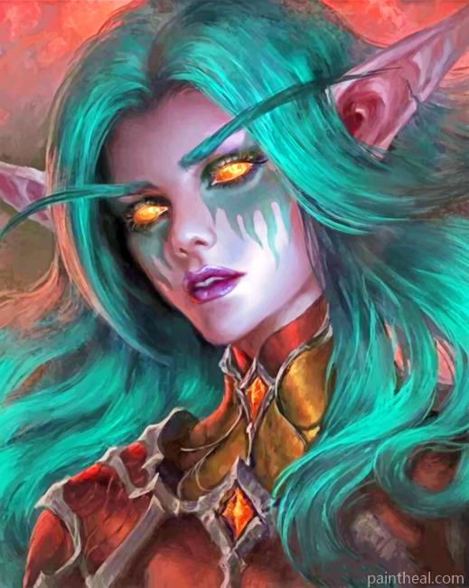 World Of Warcraft Night Elf Painting By Numbers Kits