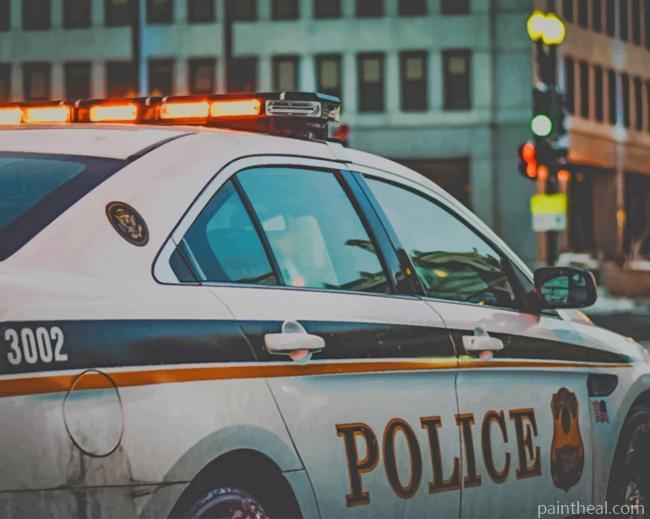 American Police Car Painting By Numbers Kits