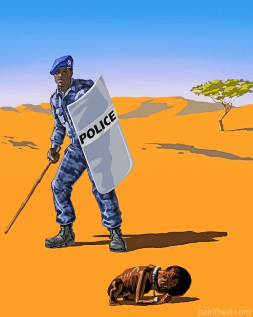 African Police Man Painting By Numbers Kits