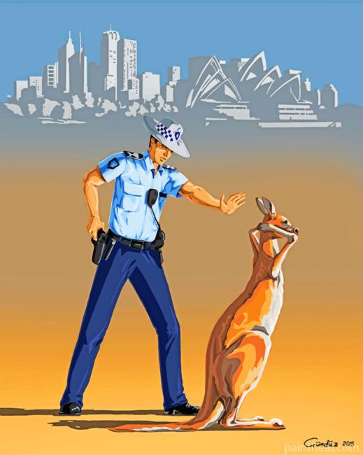Australian Police Man Painting By Numbers Kits