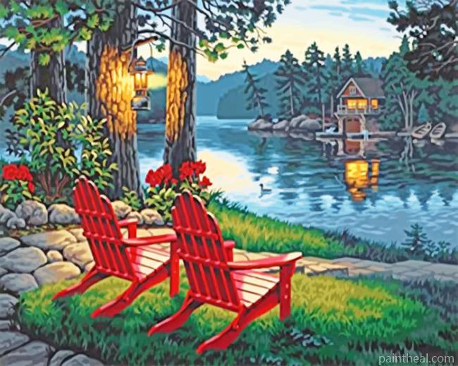 Adirondack Evening Painting By Numbers Kits