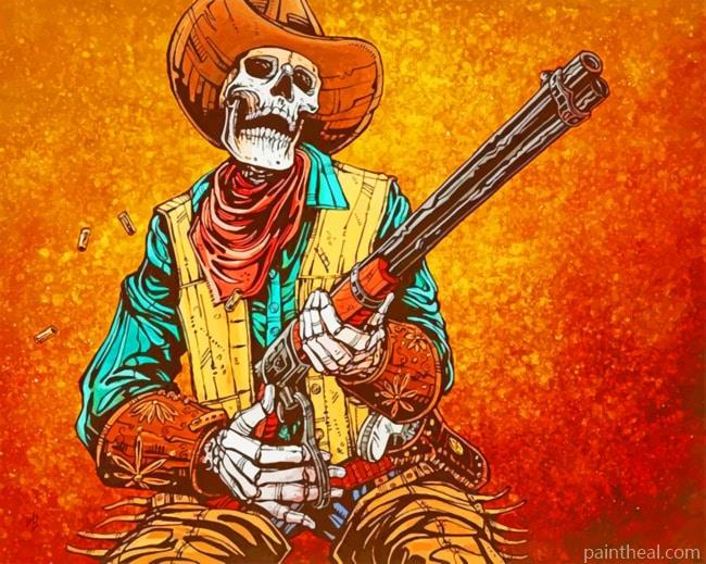 Western Skull Cowboy Painting By Numbers Kits