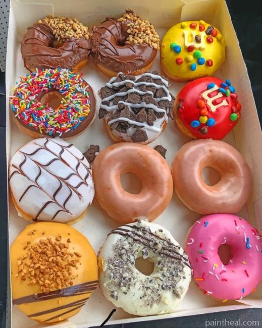 Tasty Doughnuts Painting By Numbers Kits