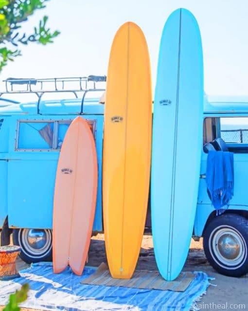 Beach Aesthetic Surfboard Painting By Numbers Kits