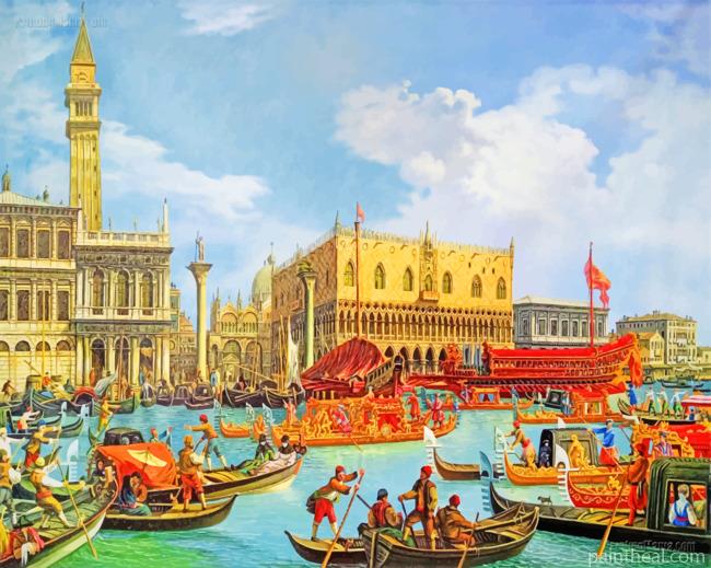 Canaletto Veduta Del Palazzo Ducale Paint Painting By Numbers Kits