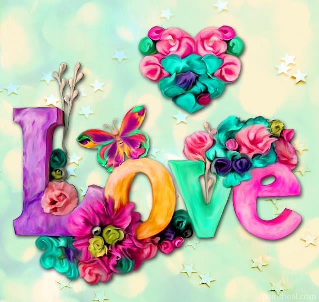 Floral Heart Love Shape Painting By Numbers Kits