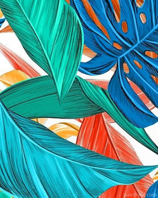 Tropical Leaves Painting By Numbers Kits