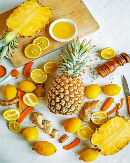 Aesthetic Pineapple Painting By Numbers Kits