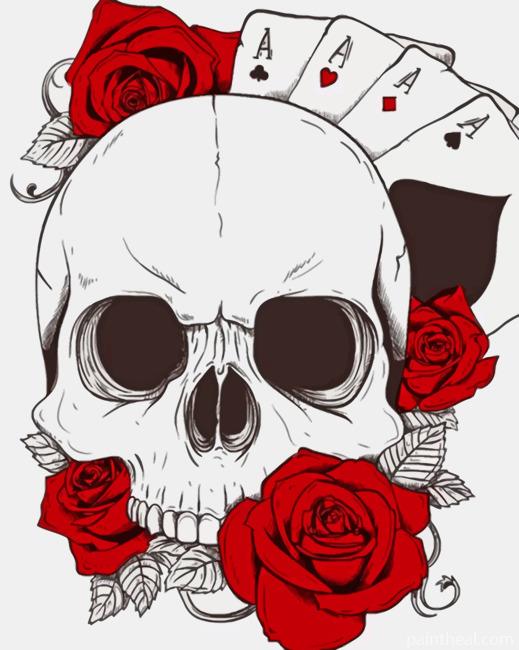 Skull And Cards Painting By Numbers Kits
