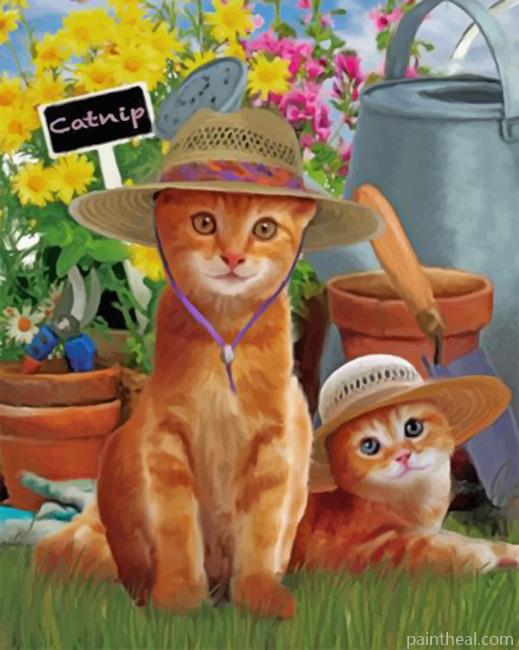Cats Wearing Sunhats Painting By Numbers Kits