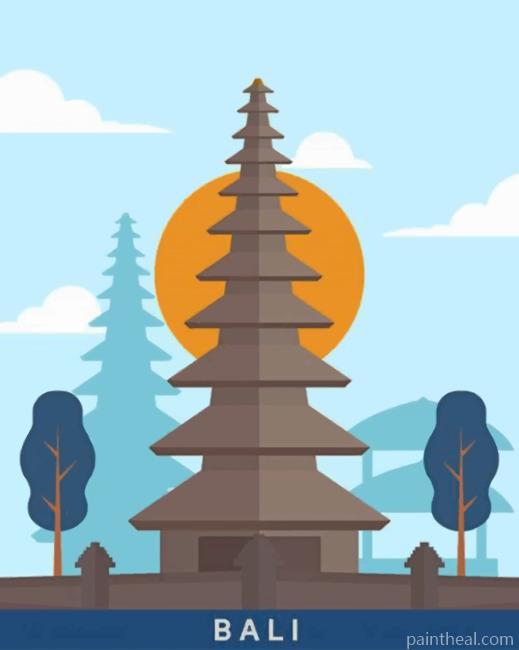 Bali Illustration Painting By Numbers Kits