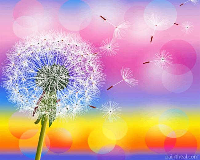 White Dandelions Painting By Numbers Kits