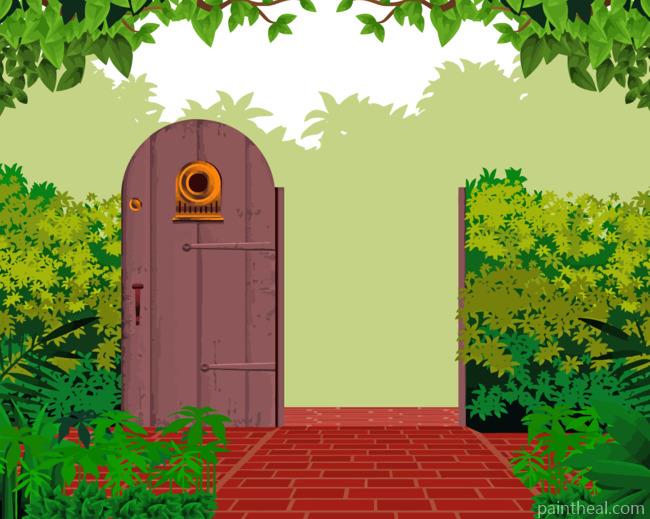 Garden Door Illustration Painting By Numbers Kits