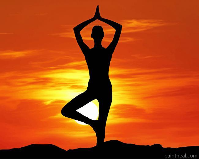 Yoga Silhouette Painting By Numbers Kits