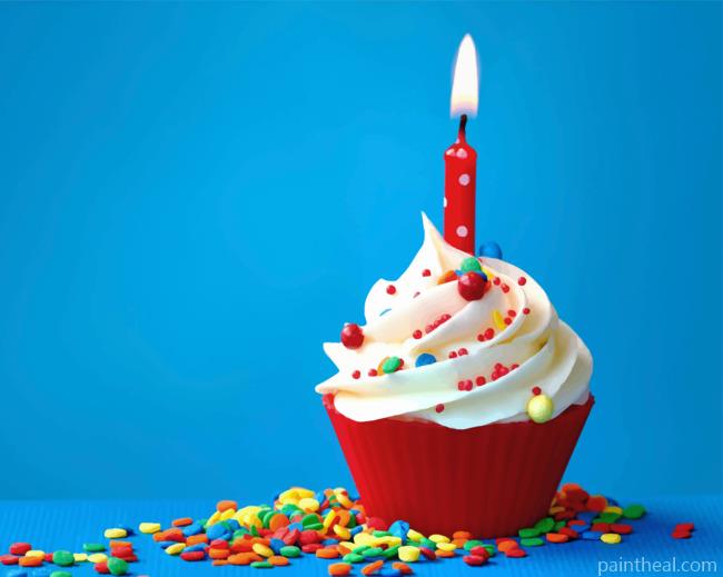 Happy Birthday Cupcake Painting By Numbers Kits