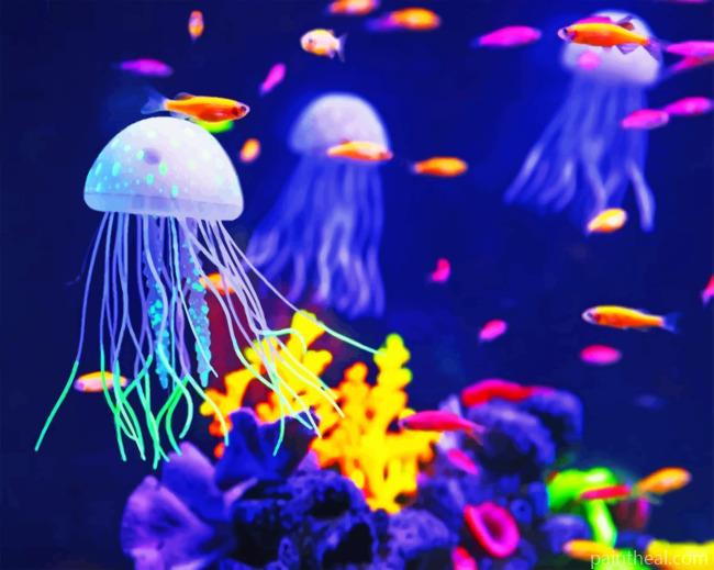 Powerfull Jellyfishes Painting By Numbers Kits