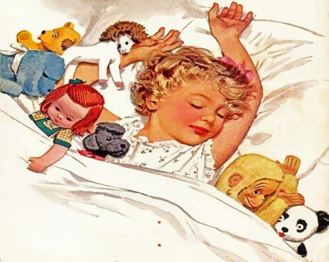 Sleepy Girl Painting By Numbers Kits