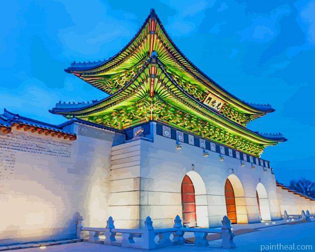 South Korea Gwanghwamun Gate Painting By Numbers Kits