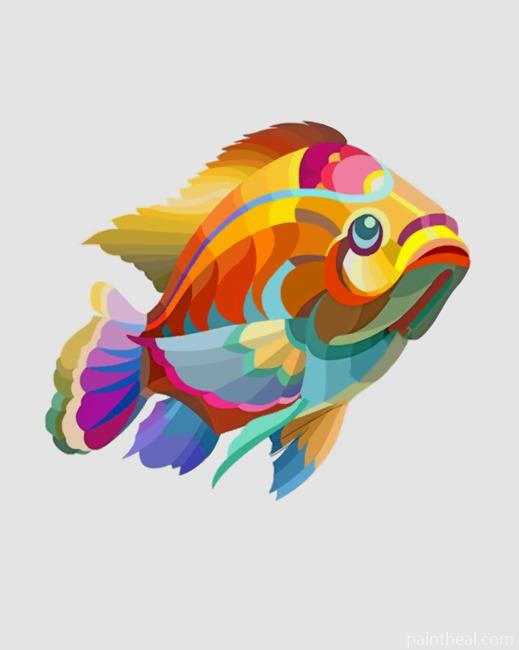 Colorful Fish Painting By Numbers Kits