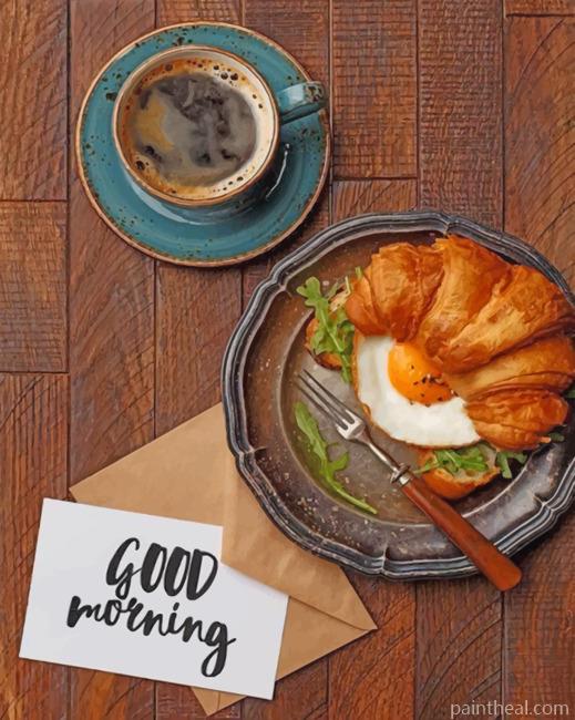 French Breakfast Painting By Numbers Kits