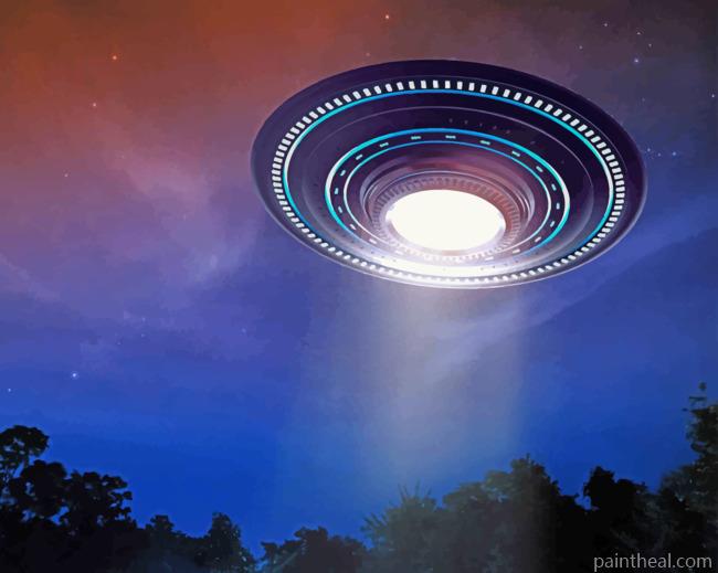 Ufo At Night Painting By Numbers Kits
