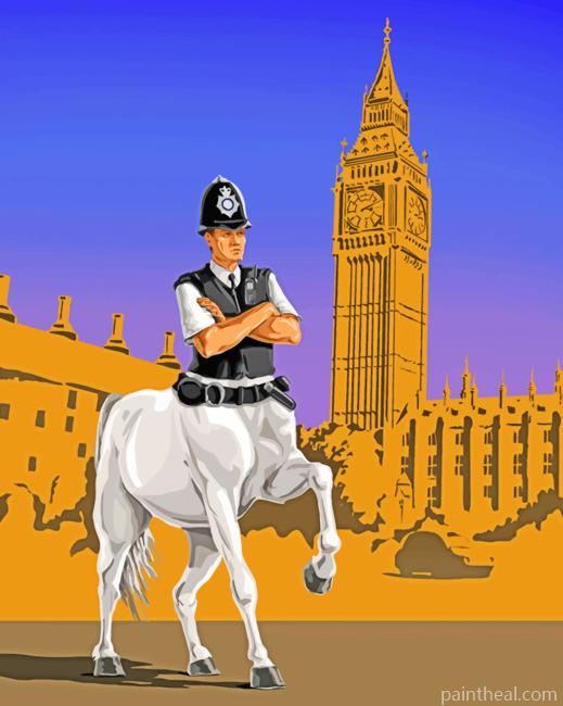 English Police Man Painting By Numbers Kits